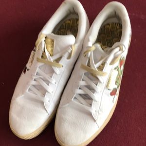 PUMA Court Classic Dragon Embroidered Suede Shoes